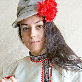 Картуз, небеленый лен, серый- фото 1